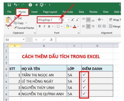 Cách để thêm dấu tích trong Excel cho những ai chưa biết