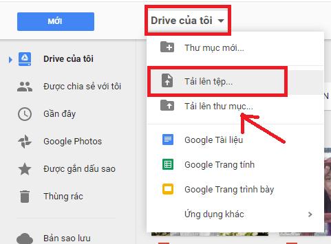 Ứng dụng Google Drive trên máy tính