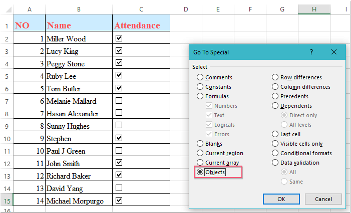 Cách nhiều checkbox trong Excel đơn giản