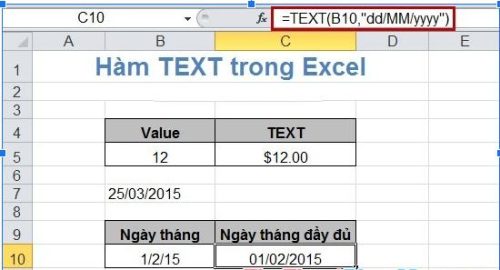 Hàm Text là gì ? Cách sử dụng và những ứng dụng trong Excel