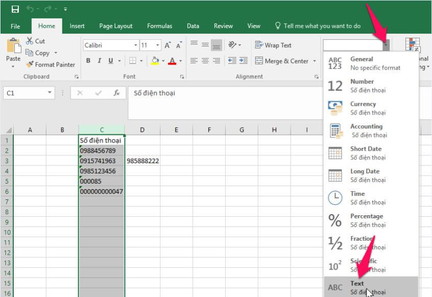 Hướng dẫn cách nhập số điện thoại trong Excel đơn giản