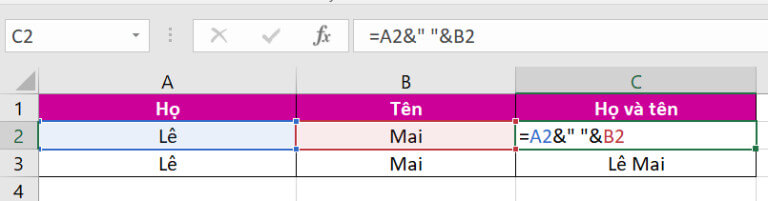 Nối ký tự trong Excel bằng hàm CONCAT khắc phục được điểm hạn chế của hàm CONCENTENATE. Giờ đây, người dùng có thể chọn một dải ô nối với nhau thay vì bị giới hạn phải ấn chọn lần lượt từng ô đơn lẻ.