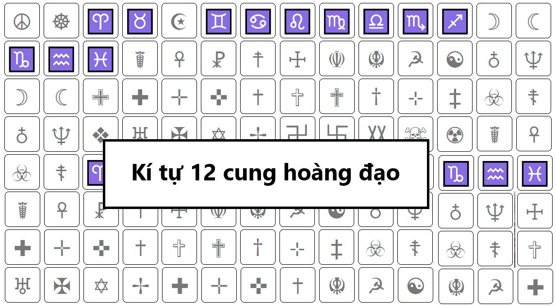 Kí tự 12 cung hoàng đạo