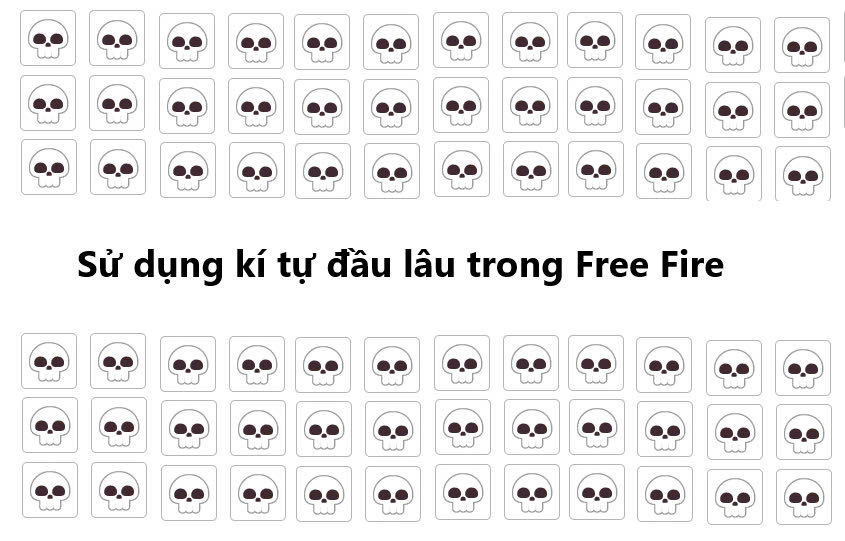 Sử dụng kí tự đầu lâu trong free fire