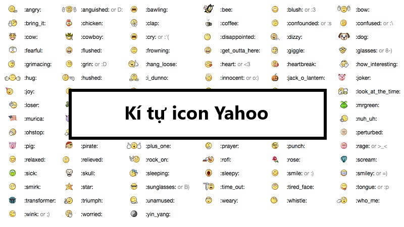 Kí tự icon Yahoo